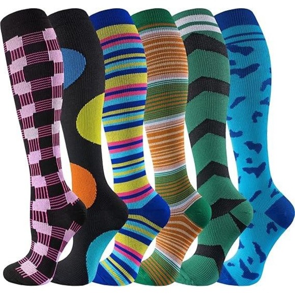 Other - Set of 6 Pairs cerpite Compression Socks L-XL for Women & Men Knee High 20-30